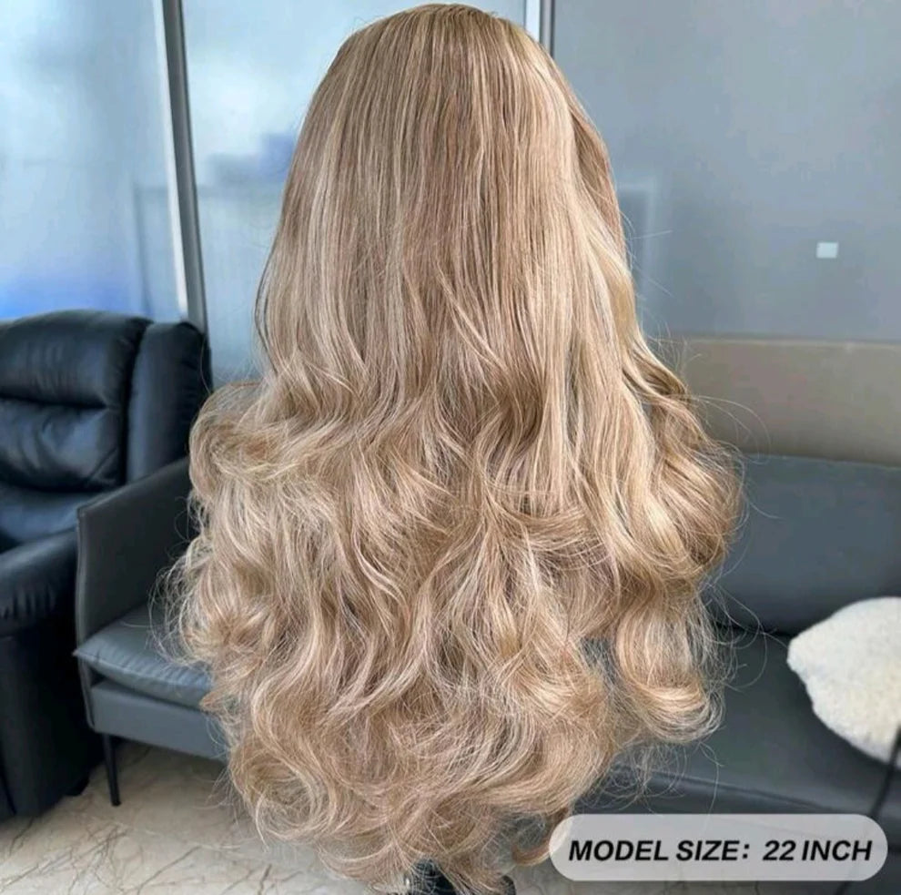 Blonde Highlight Brown Mixed Color Lace Front Wig