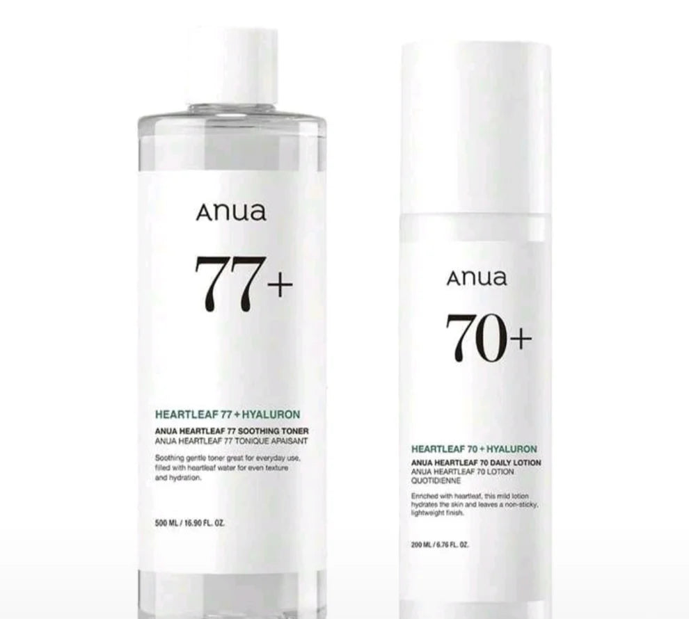 Anua Heartleaf 77 shooting toner +70 daily lotion